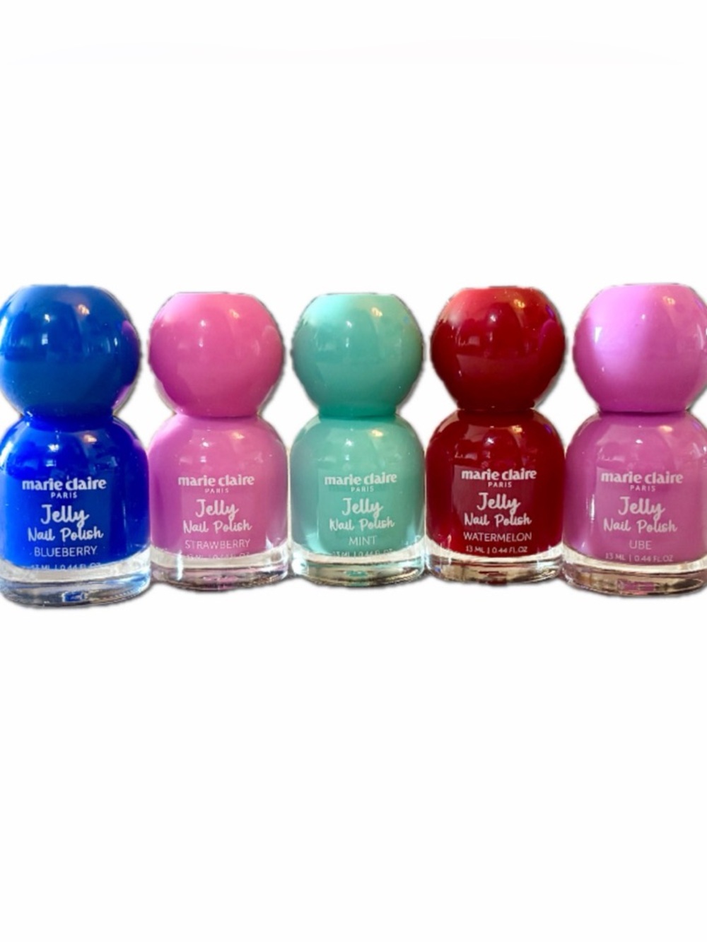 Marie Claire Jelly Nail Polish Set- 5 Assorted Bright Shades Perfect for Summer